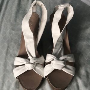 White BCBG Wedges